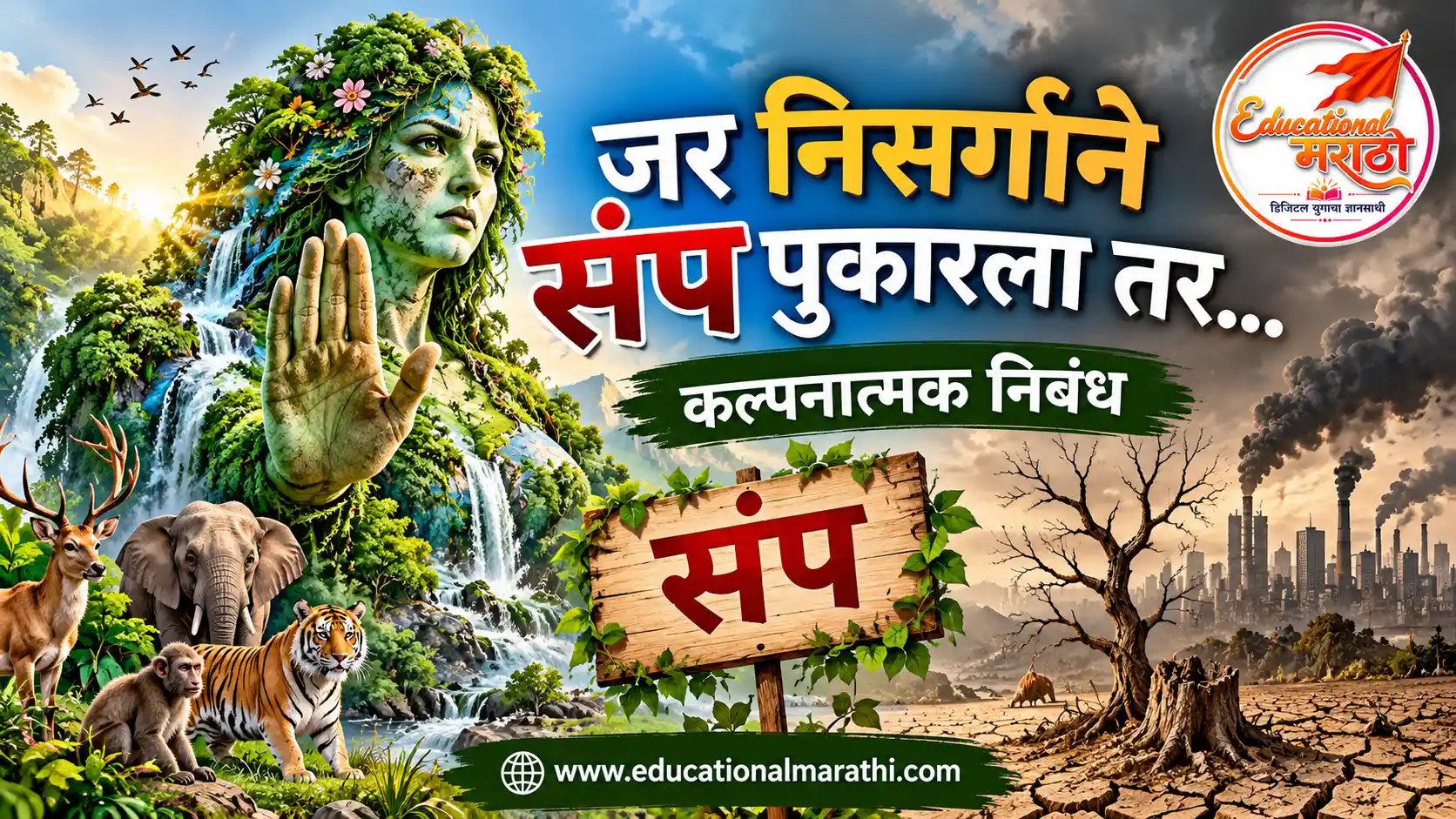 जर निसर्गाने संप पुकारला तर... | nisargache atmavrutt marathi nibandh