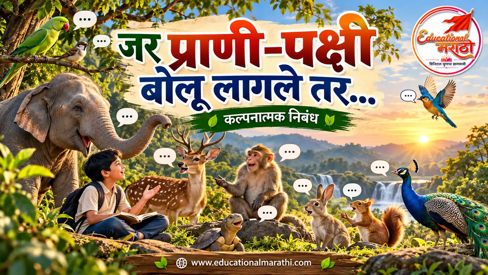 प्राणी आणि पक्षी बोलू लागले तर काय होईल निबंध जर प्राणी बोलू लागले तर कल्पनाप्रधान निबंध